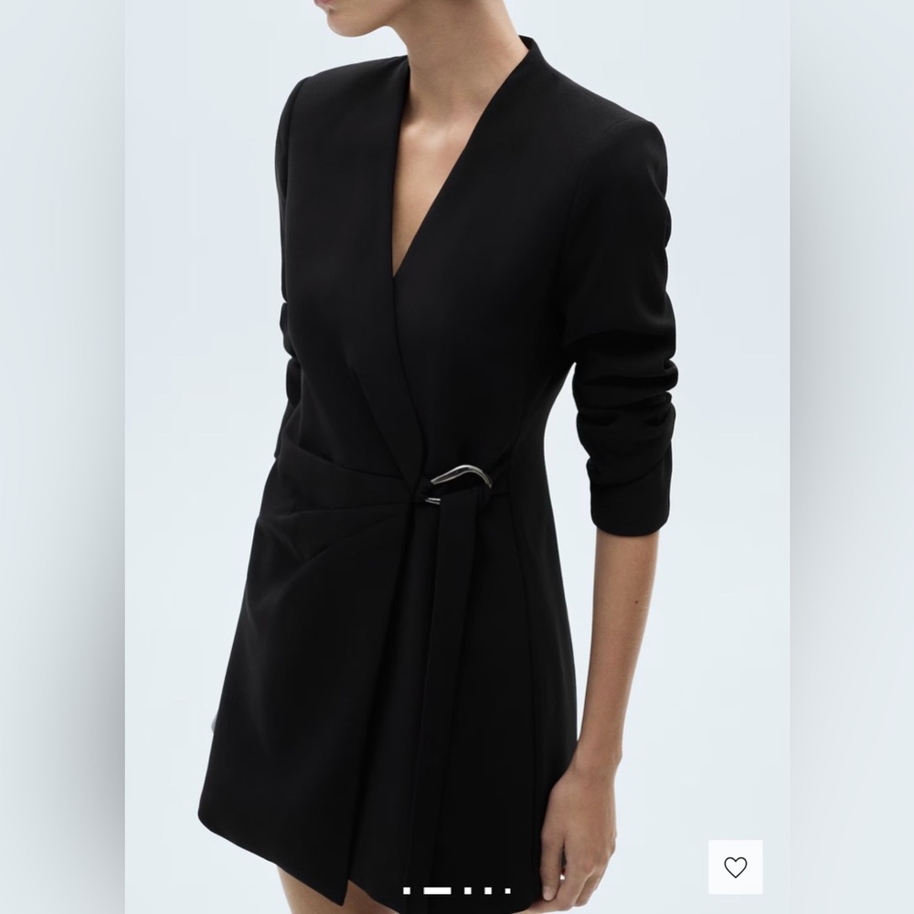 MANGO Elegant Black Wrap Dress
